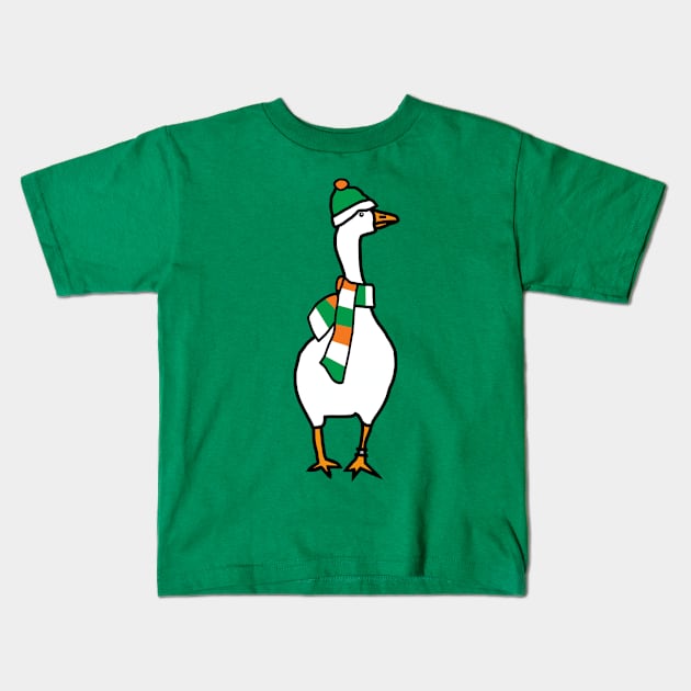 Irish Goose on St Patricks Day Kids T-Shirt by ellenhenryart